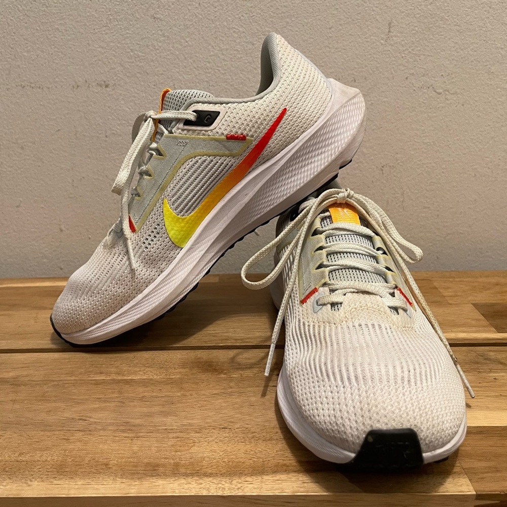 Nike Air Zoom Pegasus 40 White Laser Orange Running Shoes - Women's 9